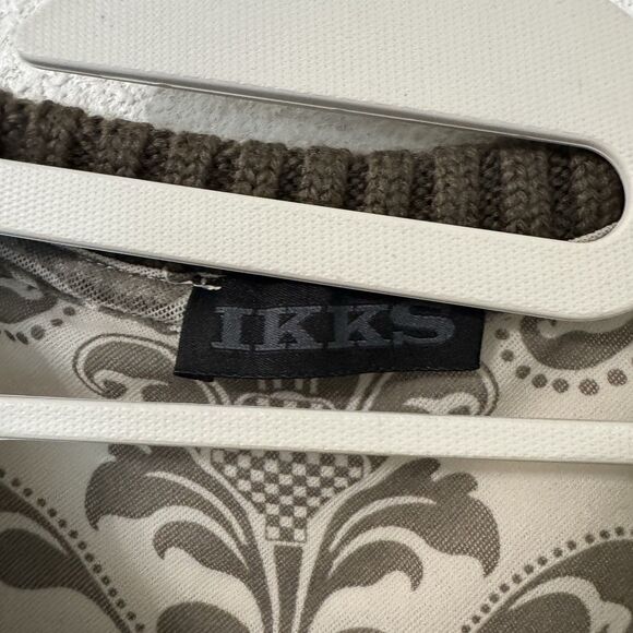 IKKS Mesh Damask Print Long‎ Sleeve Top Small Y2k Grunge Festival Streetwear - Picture 2 of 4